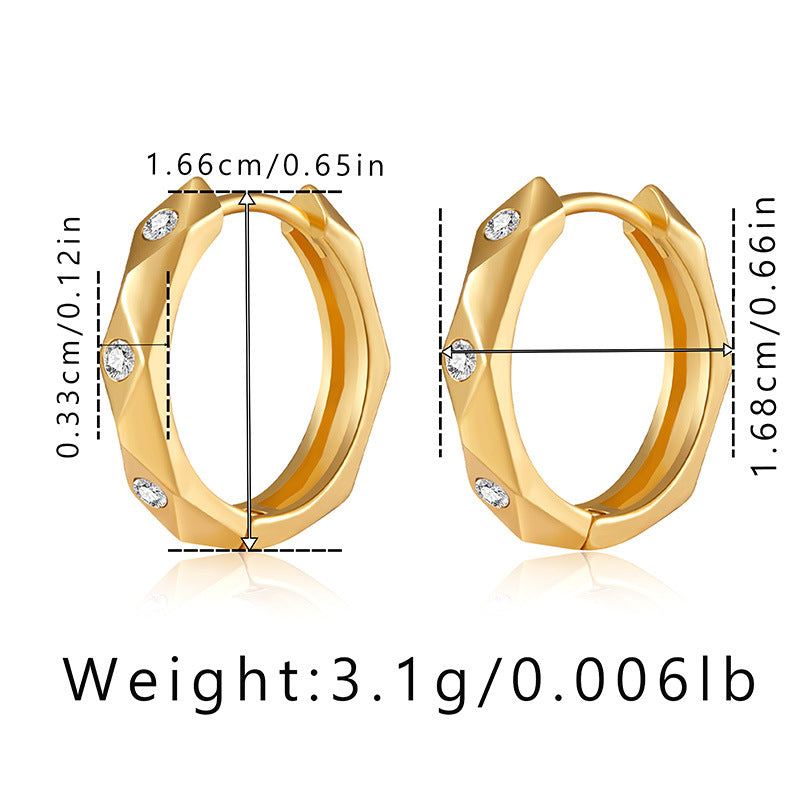 1 Pair IG Style Geometric Plating Inlay Copper Zircon Earrings