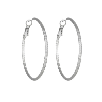 1 Pair Simple Style Solid Color Plating Titanium Steel Earrings