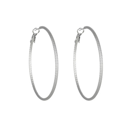 1 Pair Simple Style Solid Color Plating Titanium Steel Earrings