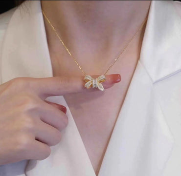 IG Style Bow Knot Alloy Titanium Steel Plating Inlay Zircon Women's Rings Earrings Necklace