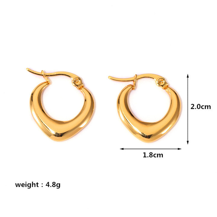 1 Pair IG Style Casual Geometric Plating Stainless Steel Hoop Earrings