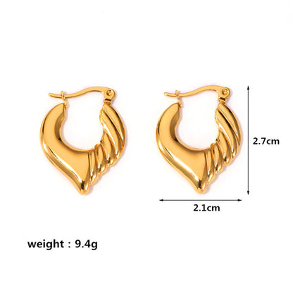 1 Pair IG Style Casual Geometric Plating Stainless Steel Hoop Earrings