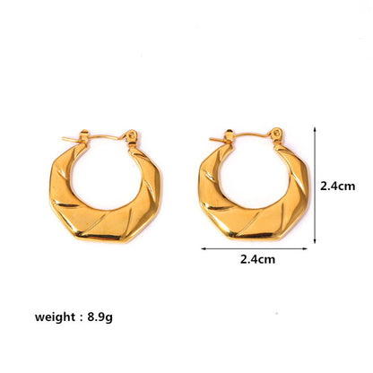 1 Pair IG Style Casual Geometric Plating Stainless Steel Hoop Earrings