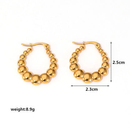 1 Pair IG Style Casual Geometric Plating Stainless Steel Hoop Earrings