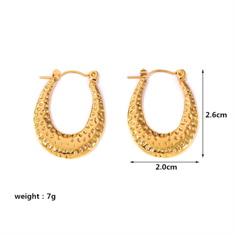 1 Pair IG Style Casual Geometric Plating Stainless Steel Hoop Earrings