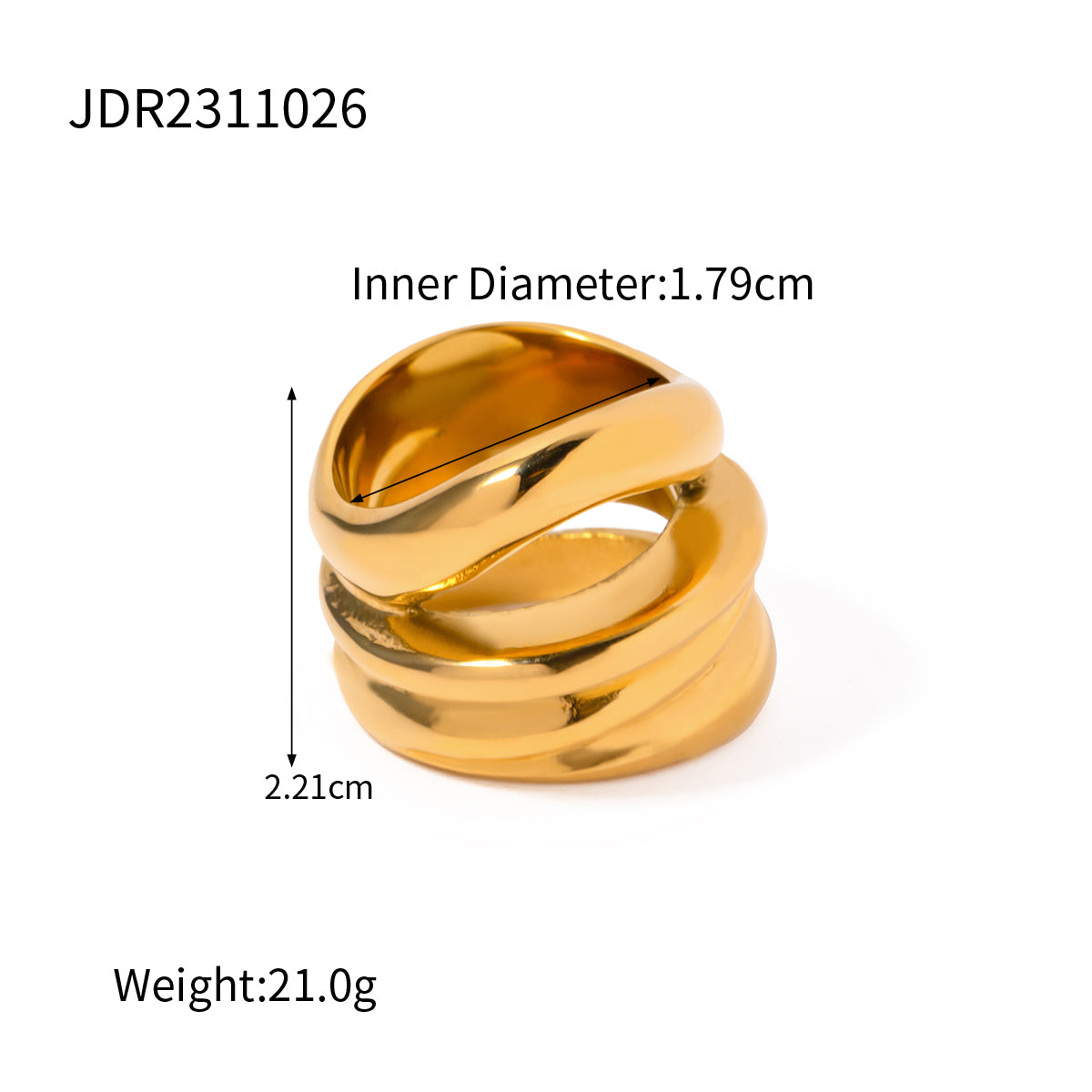 Stainless Steel 18K Gold Plated IG Style Simple Style Geometric Rings