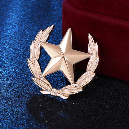 Elegant Vintage Style Pentagram Grain Zinc Unisex Brooches Collar Pin