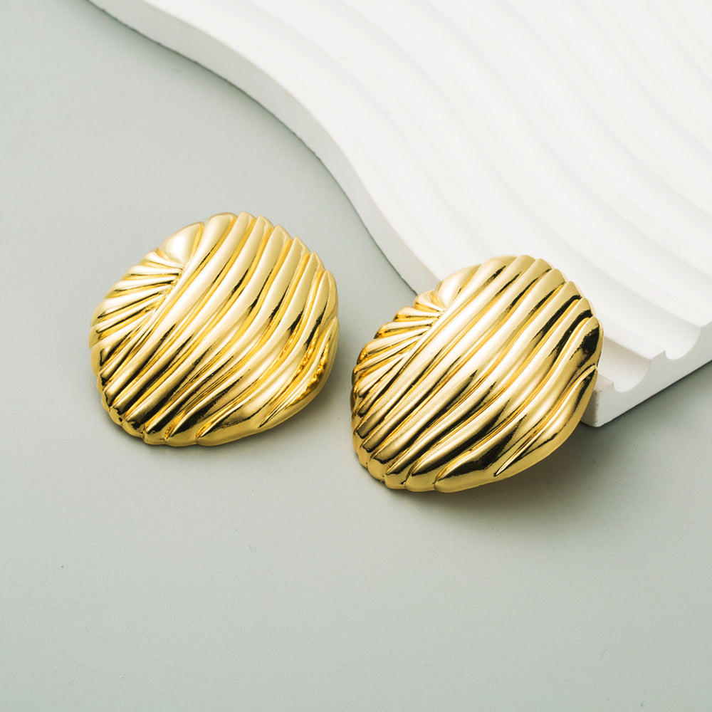 1 Pair Luxurious Lines Plating Alloy Gold Plated Silver Plated Ear Studs