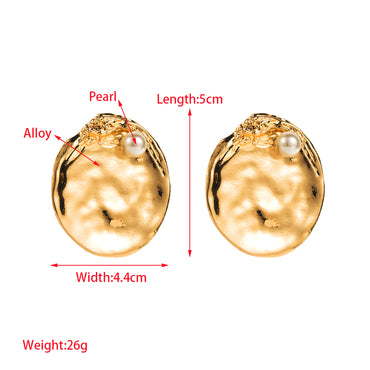 Simple Style Round Alloy Cloth Plating Gold Plated Silver Plated Women's Earrings Necklace