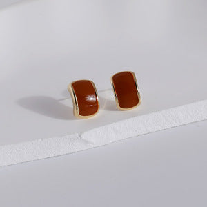 1 Pair Vintage Style Simple Style Geometric Square Plating Copper 18K Gold Plated Ear Studs