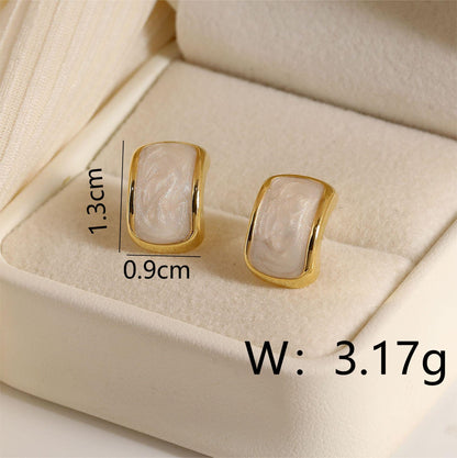 1 Pair Vintage Style Simple Style Geometric Square Plating Copper 18K Gold Plated Ear Studs