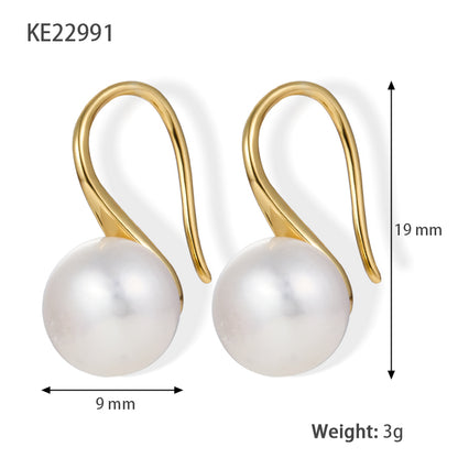 1 Pair Elegant Wedding Pastoral Round Inlay Imitation Pearl Pearl Zircon White Gold Plated Gold Plated Ear Studs Ear Hook