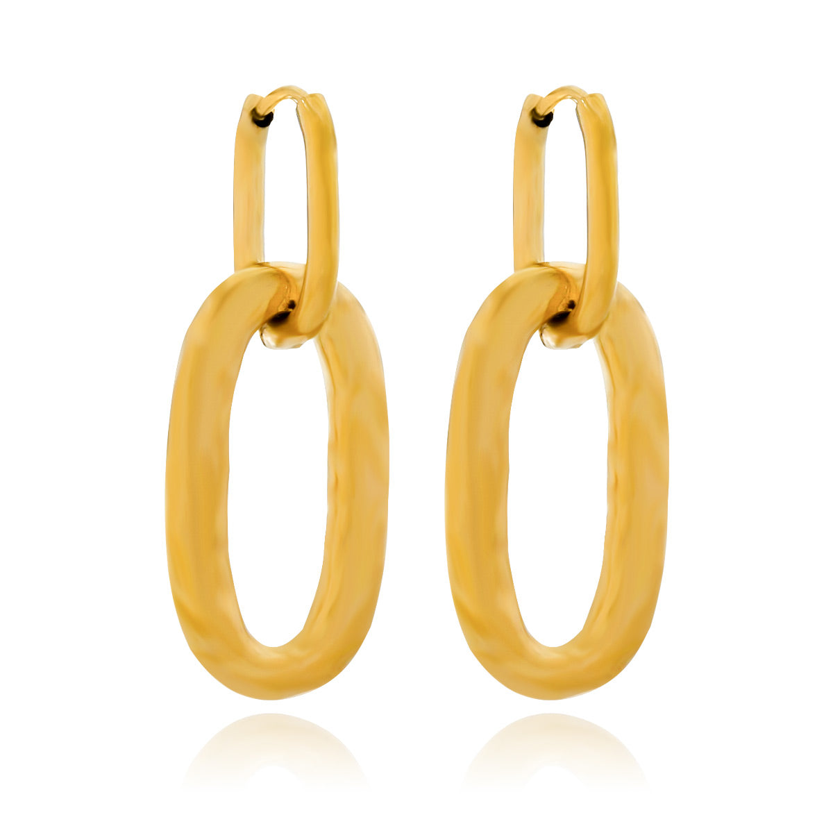 1 Pair Simple Style Classic Style Geometric Plating Stainless Steel 18K Gold Plated Drop Earrings