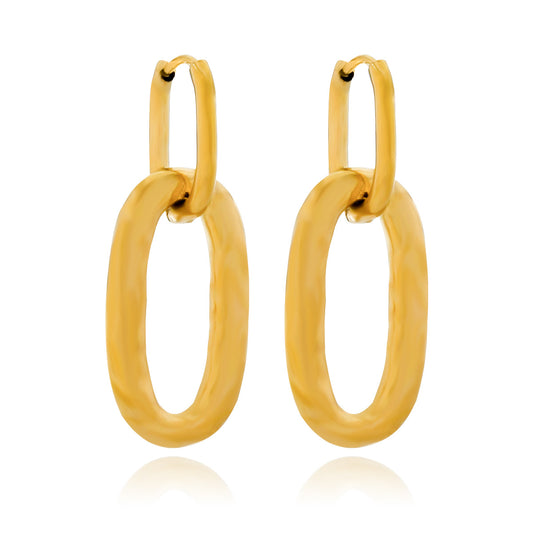 1 Pair Simple Style Classic Style Geometric Plating Stainless Steel 18K Gold Plated Drop Earrings