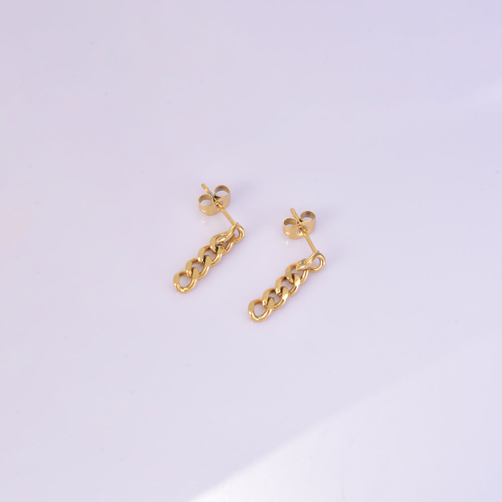 1 Pair Simple Style Geometric Plating Titanium Steel 18K Gold Plated Drop Earrings