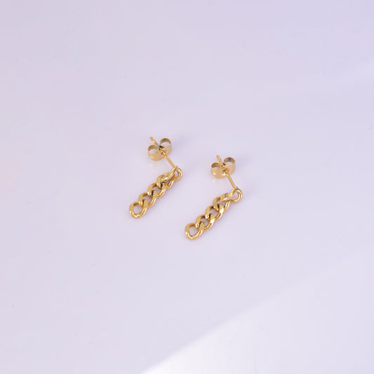 1 Pair Simple Style Geometric Plating Titanium Steel 18K Gold Plated Drop Earrings