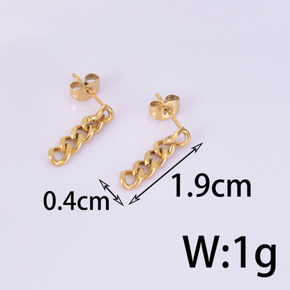 1 Pair Simple Style Geometric Plating Titanium Steel 18K Gold Plated Drop Earrings