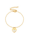 Stainless Steel 18K Gold Plated IG Style Round Heart Shape Inlay Zircon Bracelets