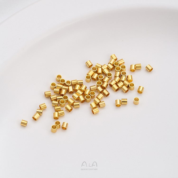 100 Pieces Diameter 1.5mm Diameter: 2.5mm Diameter 3mm Copper 14K Gold Plated Solid Color Polished Beads