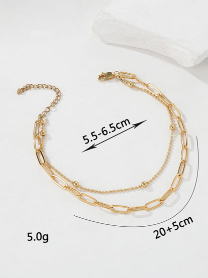 Stainless Steel 18K Gold Plated Simple Style Solid Color Bracelets