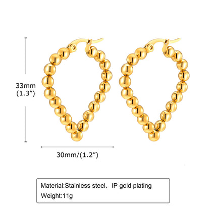 1 Pair IG Style Geometric Stainless Steel 18K Gold Plated Earrings