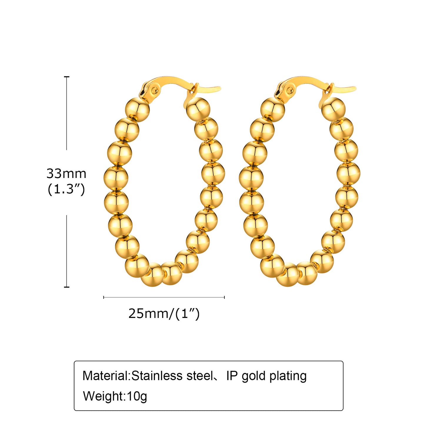 1 Pair IG Style Geometric Stainless Steel 18K Gold Plated Earrings