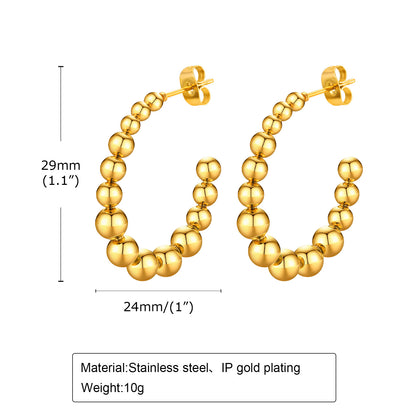 1 Pair IG Style Geometric Stainless Steel 18K Gold Plated Earrings