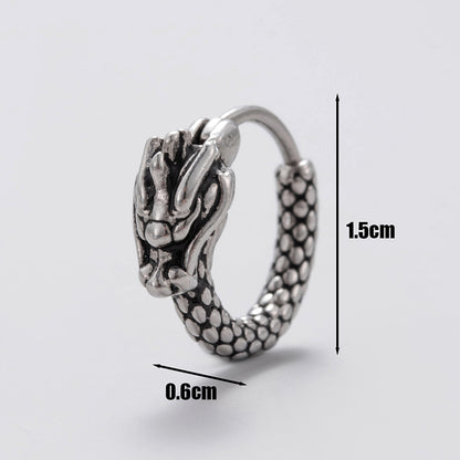 1 Piece Vintage Style Simple Style Snake Dragon 316 Stainless Steel  Ear Studs