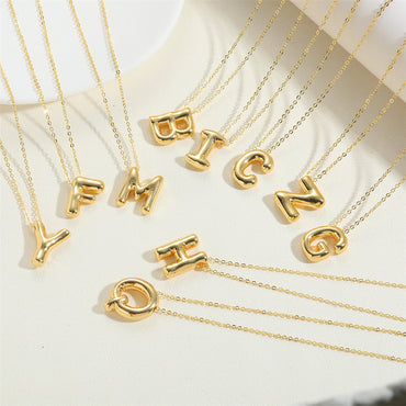 Copper 14K Gold Plated Vintage Style Simple Style Commute Letter Pendant Necklace