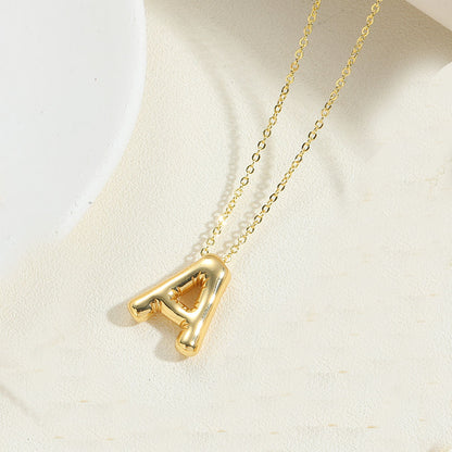 Copper 14K Gold Plated Vintage Style Simple Style Commute Letter Pendant Necklace