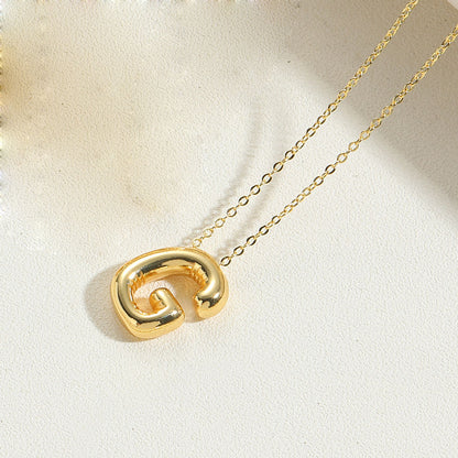 Copper 14K Gold Plated Vintage Style Simple Style Commute Letter Pendant Necklace