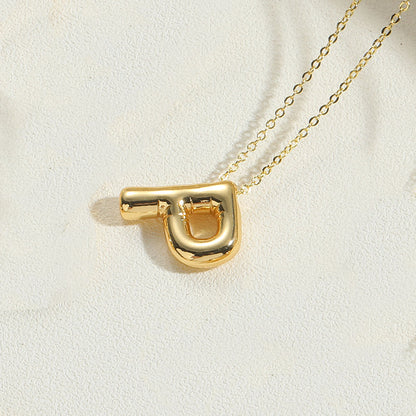 Copper 14K Gold Plated Vintage Style Simple Style Commute Letter Pendant Necklace