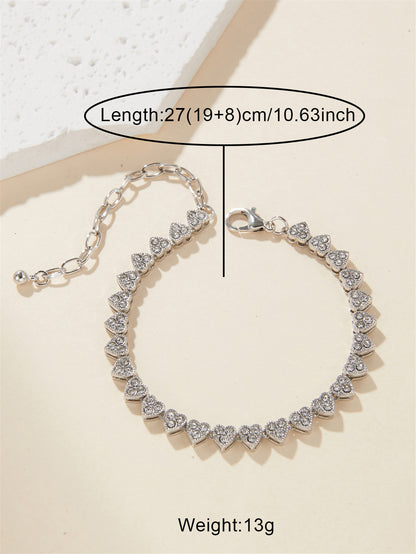 Hip-Hop Beach Geometric Alloy Inlay Rhinestones 18K Gold Plated Unisex Anklet