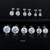 6 Pairs Simple Style Round Stainless Steel Zircon Ear Studs