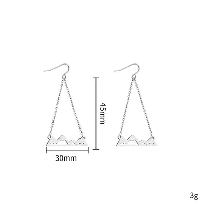 1 Pair Simple Style Mountain Plating Stainless Steel Drop Earrings