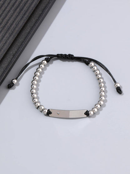 Stainless Steel Casual Simple Style Heart Shape Drawstring Bracelets