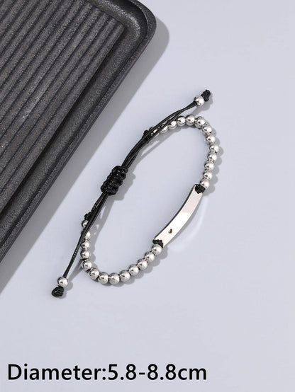 Stainless Steel Casual Simple Style Heart Shape Drawstring Bracelets