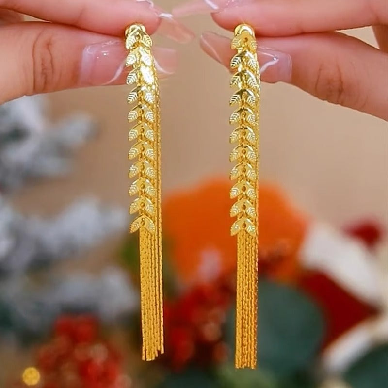 Fashion Tassel Alloy Inlay Artificial Diamond Women'S Drop Earrings 1 Pair