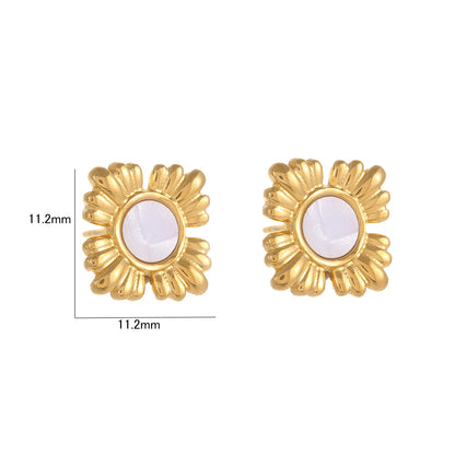 1 Pair Casual Simple Style Butterfly Stainless Steel Shell 18K Gold Plated Ear Studs