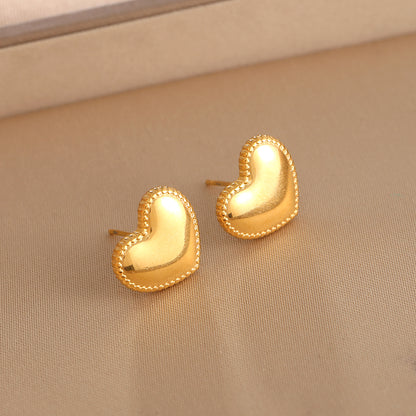 1 Pair Casual Simple Style Sunflower Heart Shape Butterfly Stainless Steel 18K Gold Plated Ear Studs