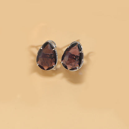 1 Pair Vintage Style Simple Style Commute Water Droplets Inlay Copper Zircon 14K Gold Plated Ear Studs