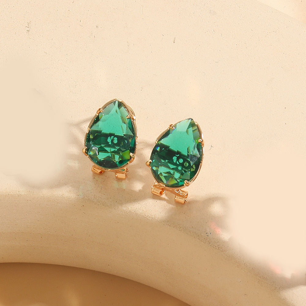 1 Pair Vintage Style Simple Style Commute Water Droplets Inlay Copper Zircon 14K Gold Plated Ear Studs