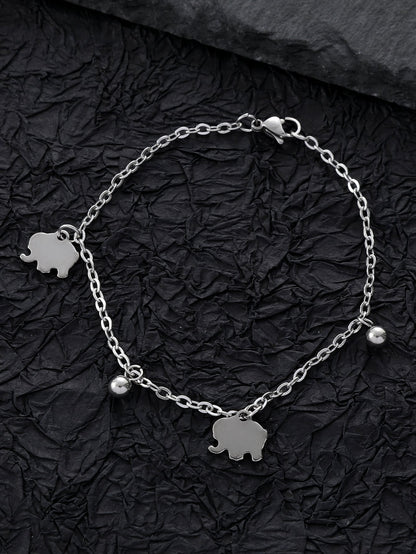 Stainless Steel Elegant Simple Style Rose Butterfly Elephant Bracelets