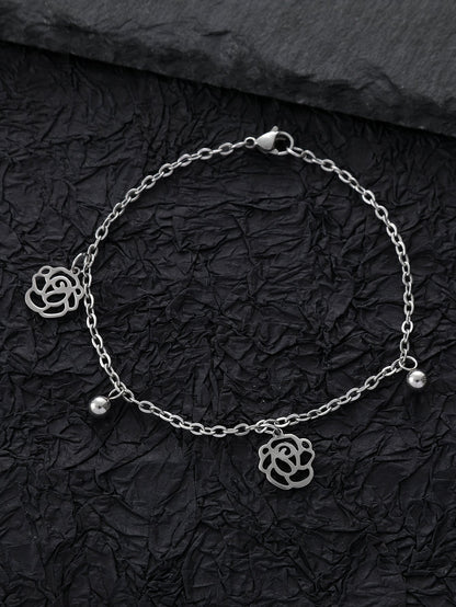 Stainless Steel Elegant Simple Style Rose Butterfly Elephant Bracelets