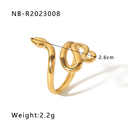 Stainless Steel IG Style Snake Plating Open Rings