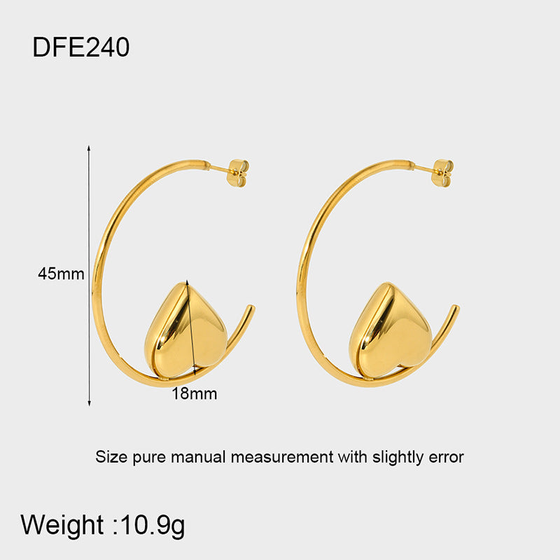 1 Pair Elegant Exaggerated Geometric Plating Stainless Steel Earrings