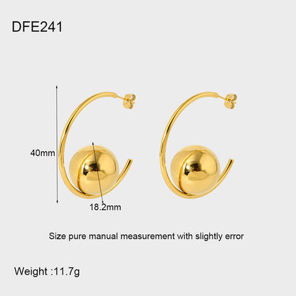 1 Pair Elegant Exaggerated Geometric Plating Stainless Steel Earrings