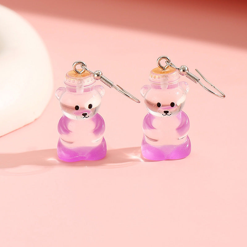 1 Pair Cute Bear Arylic Ear Hook