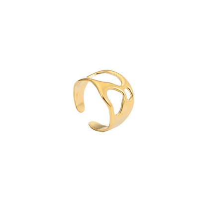 Stainless Steel 18K Gold Plated Casual Classic Style Geometric Open Rings