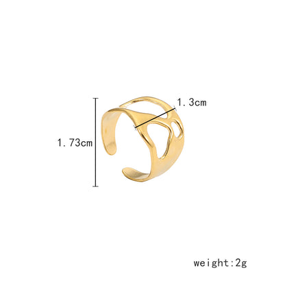 Stainless Steel 18K Gold Plated Casual Classic Style Geometric Open Rings